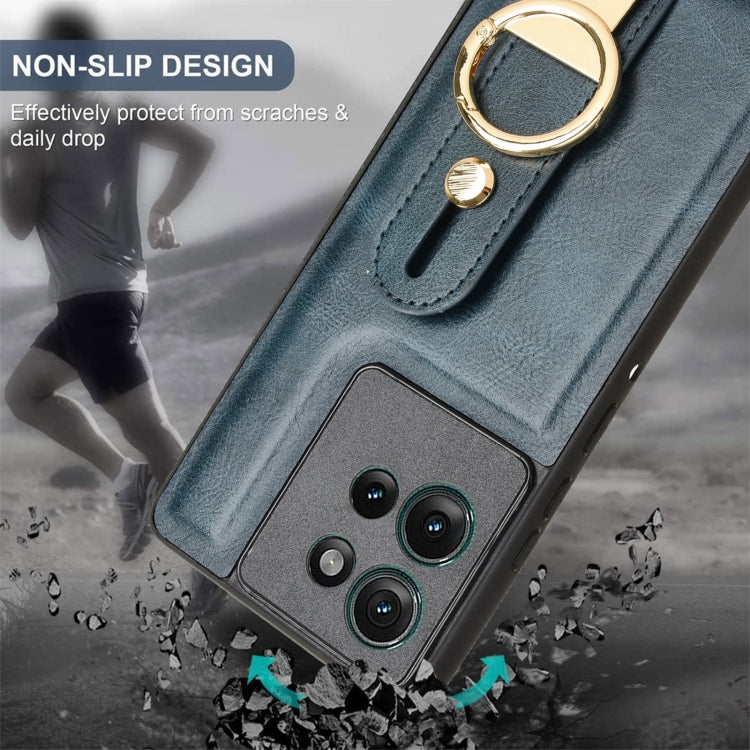 For Motorola Edge 50 5G Wristband Leather Back Phone Case