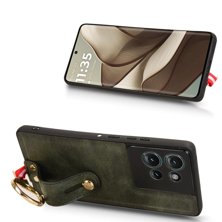 For Motorola Edge 50 5G Wristband Leather Back Phone Case