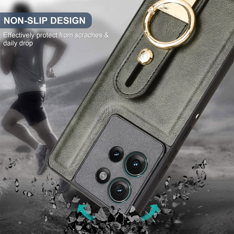For Motorola Edge 50 5G Wristband Leather Back Phone Case