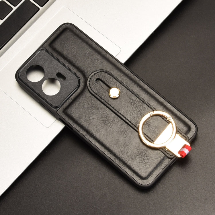 For Motorola Moto G35 5G Wristband Leather Back Phone Case