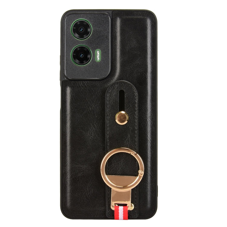 For Motorola Moto G35 5G Wristband Leather Back Phone Case
