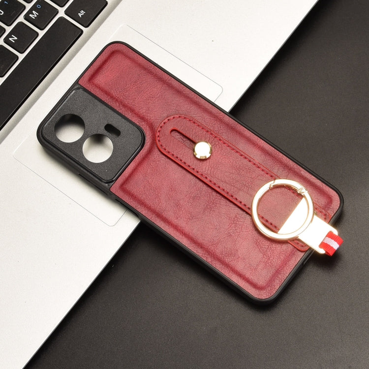 For Motorola Moto G35 5G Wristband Leather Back Phone Case
