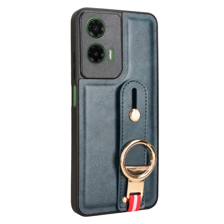 For Motorola Moto G35 5G Wristband Leather Back Phone Case
