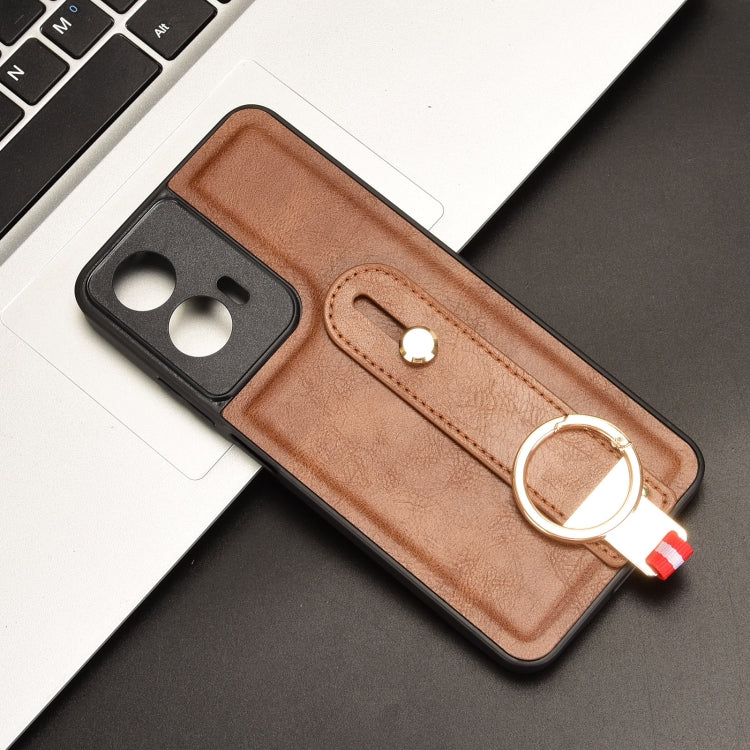 For Motorola Moto G35 5G Wristband Leather Back Phone Case