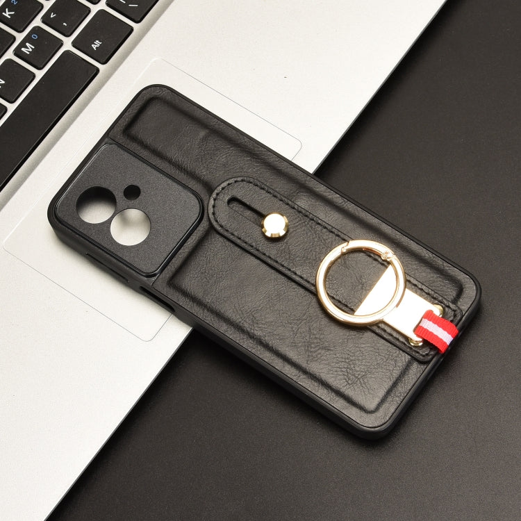 For Motorola Moto G55 5G Wristband Leather Back Phone Case