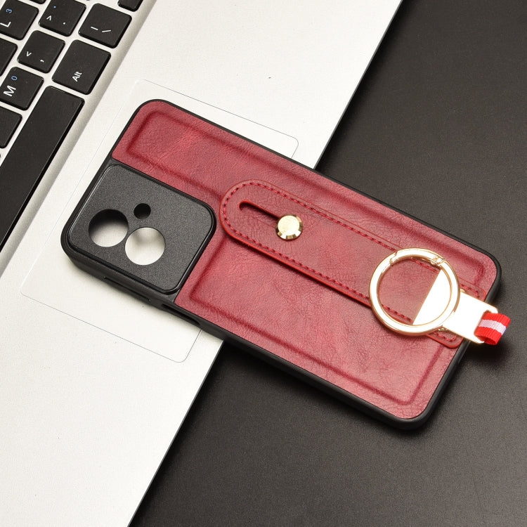 For Motorola Moto G55 5G Wristband Leather Back Phone Case