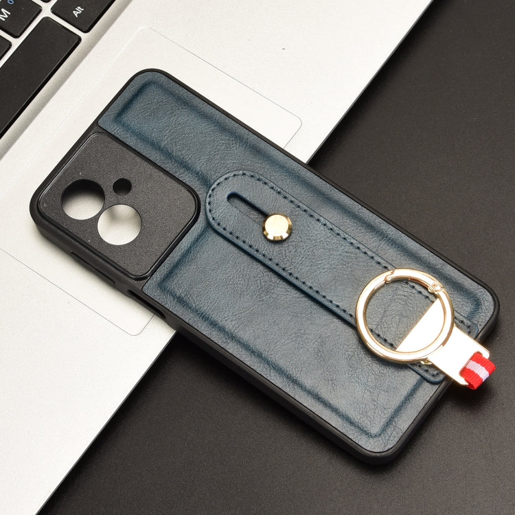 For Motorola Moto G55 5G Wristband Leather Back Phone Case