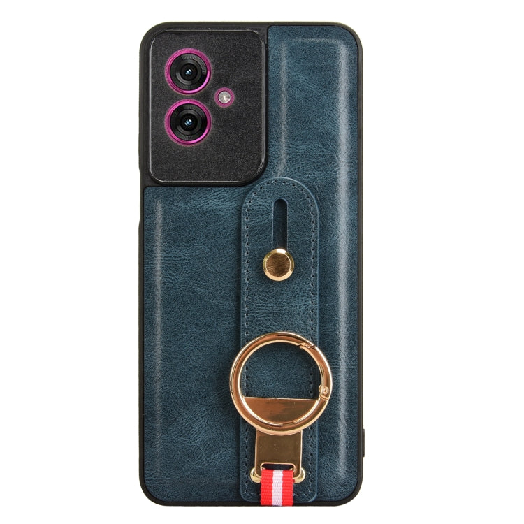 For Motorola Moto G55 5G Wristband Leather Back Phone Case