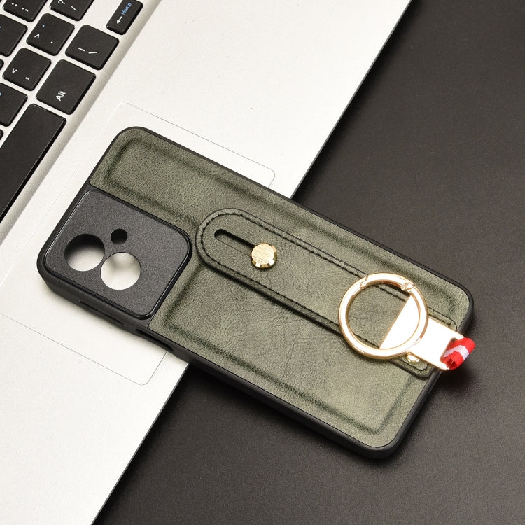 For Motorola Moto G55 5G Wristband Leather Back Phone Case