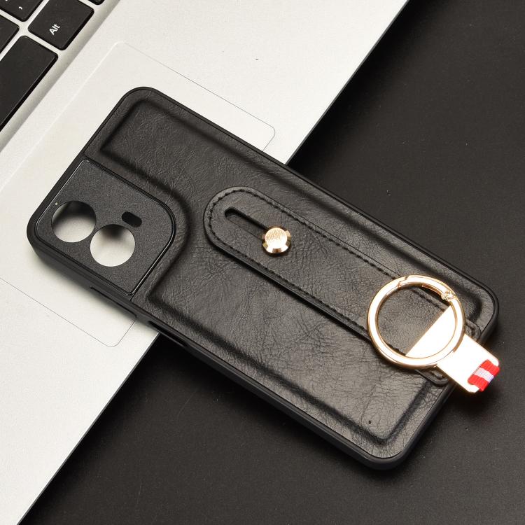 For Motorola Moto G45 5G Wristband Leather Back Phone Case