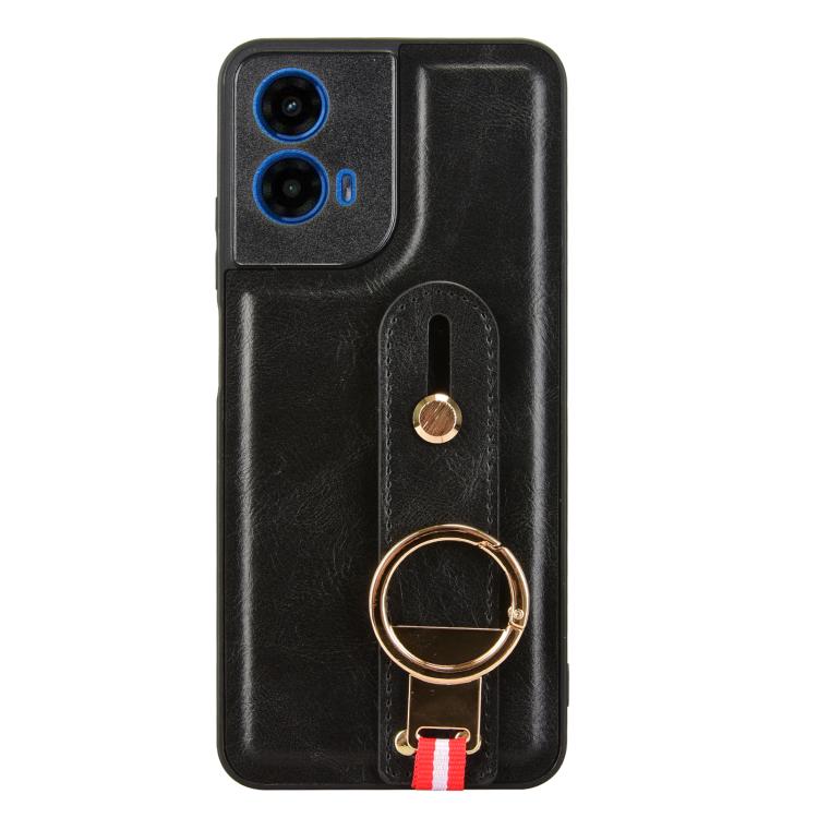 For Motorola Moto G45 5G Wristband Leather Back Phone Case