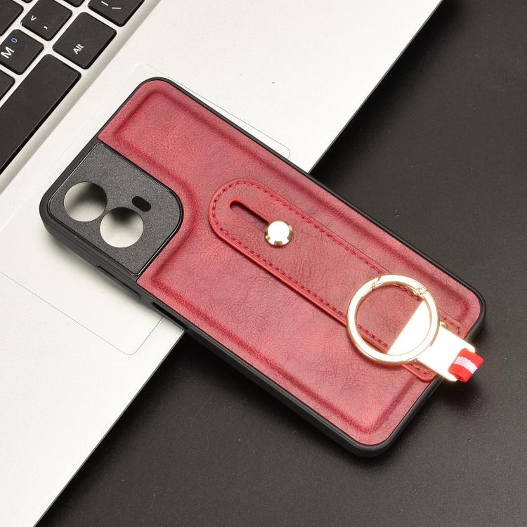 For Motorola Moto G45 5G Wristband Leather Back Phone Case
