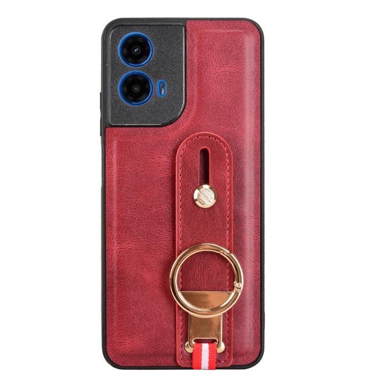 For Motorola Moto G45 5G Wristband Leather Back Phone Case