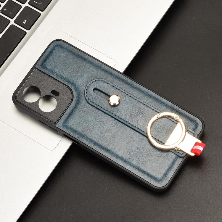 For Motorola Moto G45 5G Wristband Leather Back Phone Case