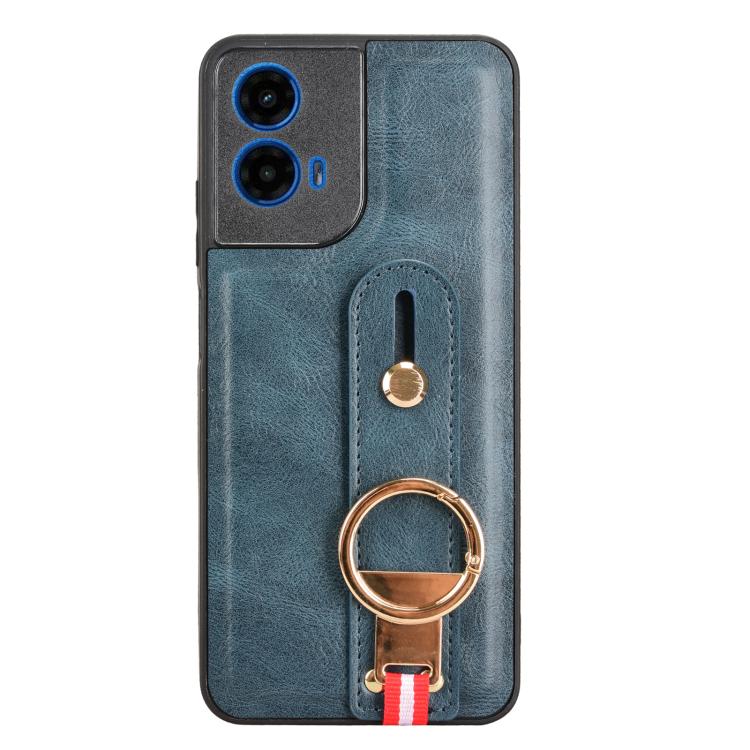 For Motorola Moto G45 5G Wristband Leather Back Phone Case