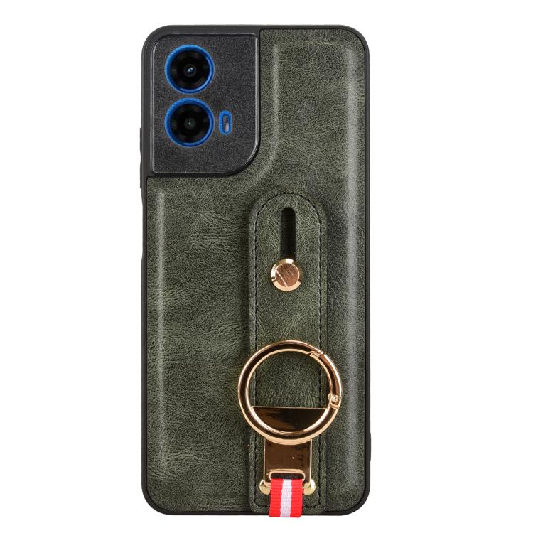 For Motorola Moto G45 5G Wristband Leather Back Phone Case