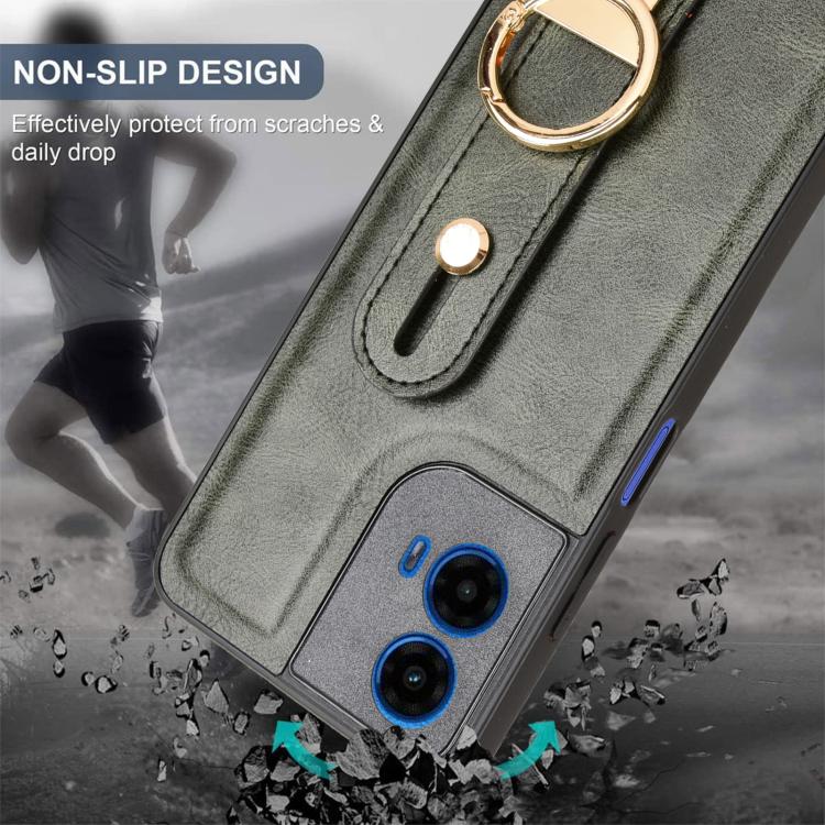 For Motorola Moto G45 5G Wristband Leather Back Phone Case