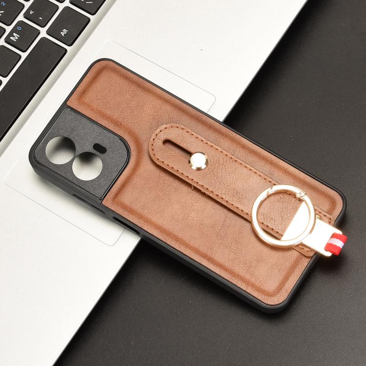 For Motorola Moto G45 5G Wristband Leather Back Phone Case