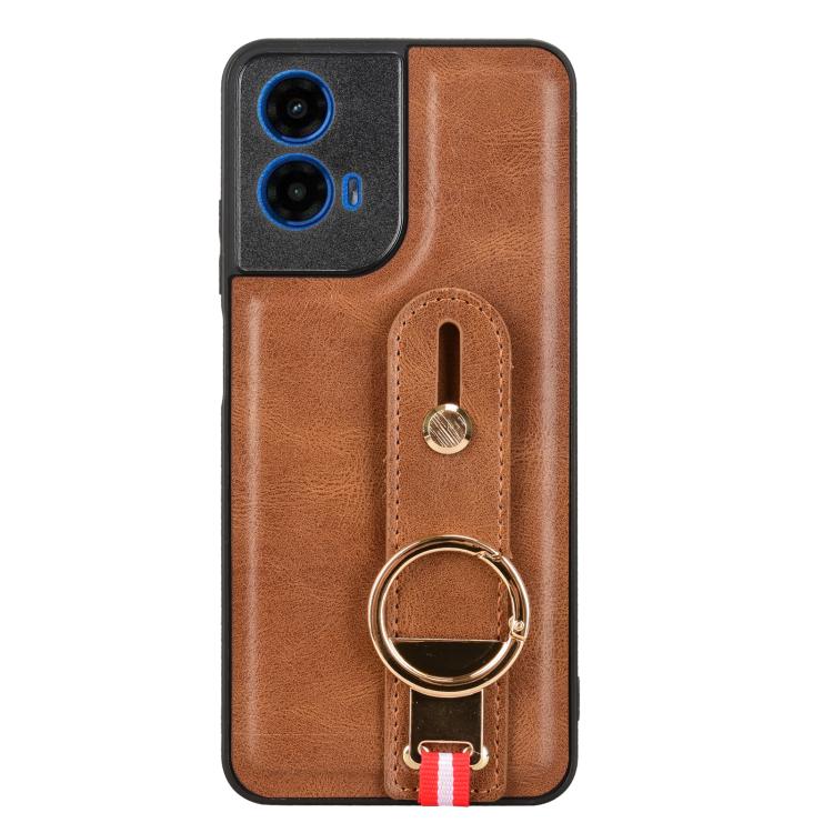For Motorola Moto G45 5G Wristband Leather Back Phone Case