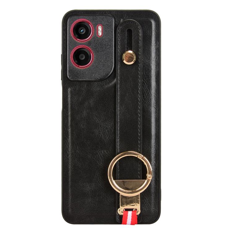 For Motorola Moto G05 / E15 4G Wristband Leather Back Phone Case