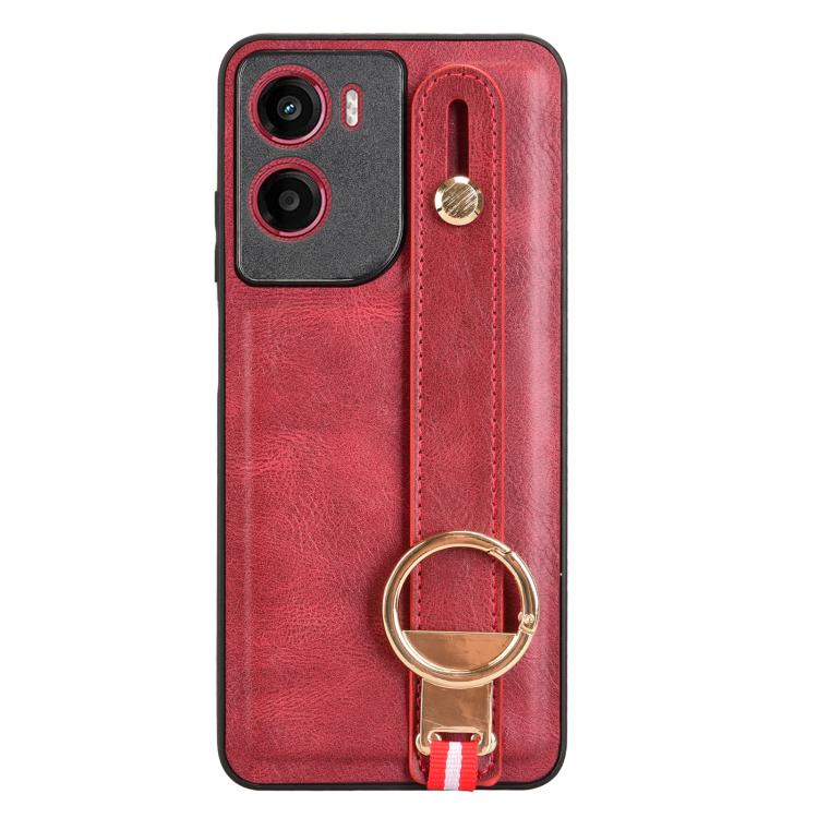 For Motorola Moto G05 / E15 4G Wristband Leather Back Phone Case