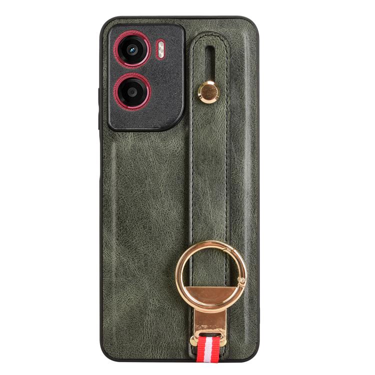 For Motorola Moto G05 / E15 4G Wristband Leather Back Phone Case