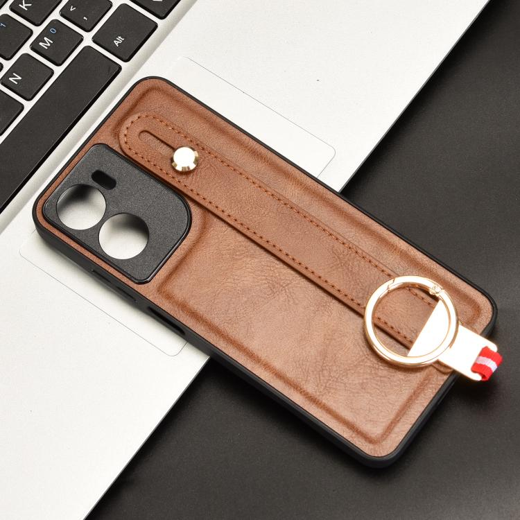 For Motorola Moto G05 / E15 4G Wristband Leather Back Phone Case