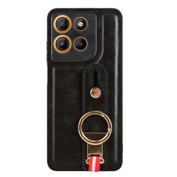 For Motorola Moto G15 / G15 Power 4G Wristband Leather Back Phone Case