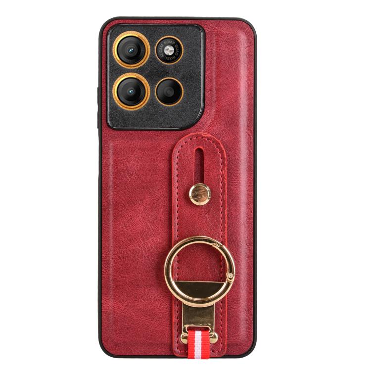 For Motorola Moto G15 / G15 Power 4G Wristband Leather Back Phone Case