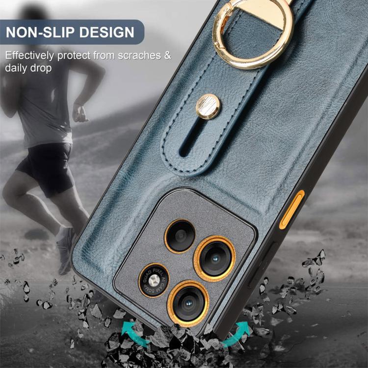 For Motorola Moto G15 / G15 Power 4G Wristband Leather Back Phone Case