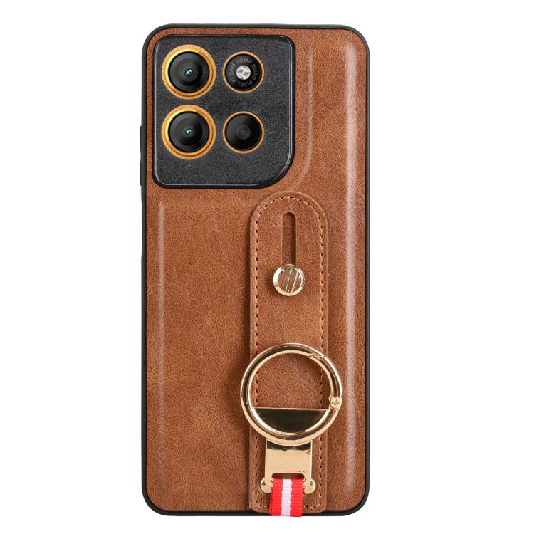 For Motorola Moto G15 / G15 Power 4G Wristband Leather Back Phone Case