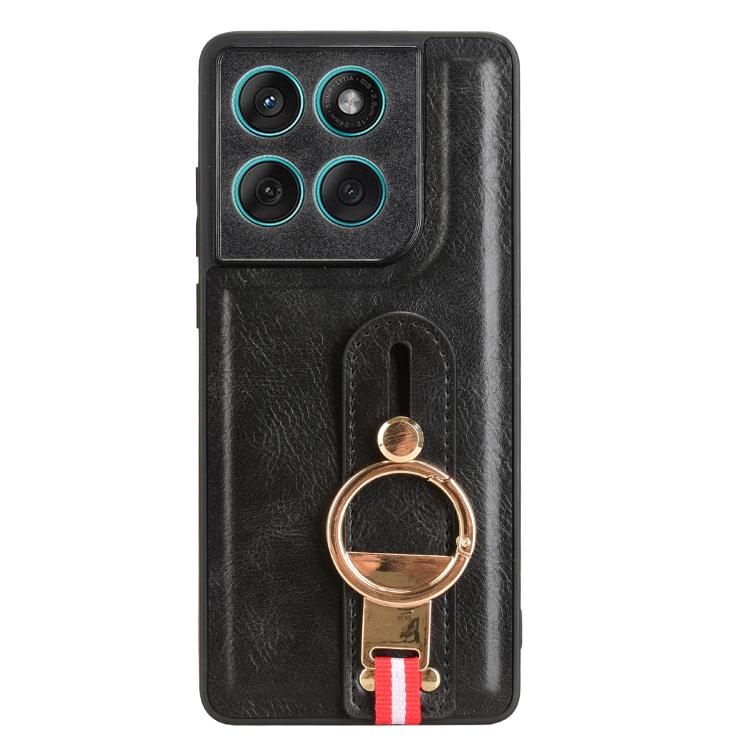 For Motorola Edge 60 Fusion Wristband Leather Back Phone Case