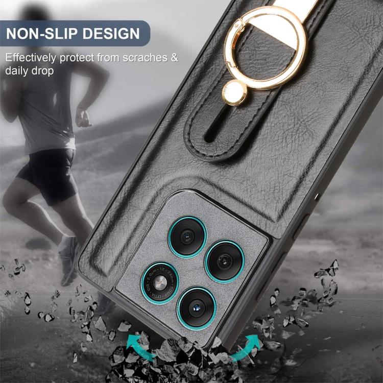 For Motorola Edge 60 Fusion Wristband Leather Back Phone Case