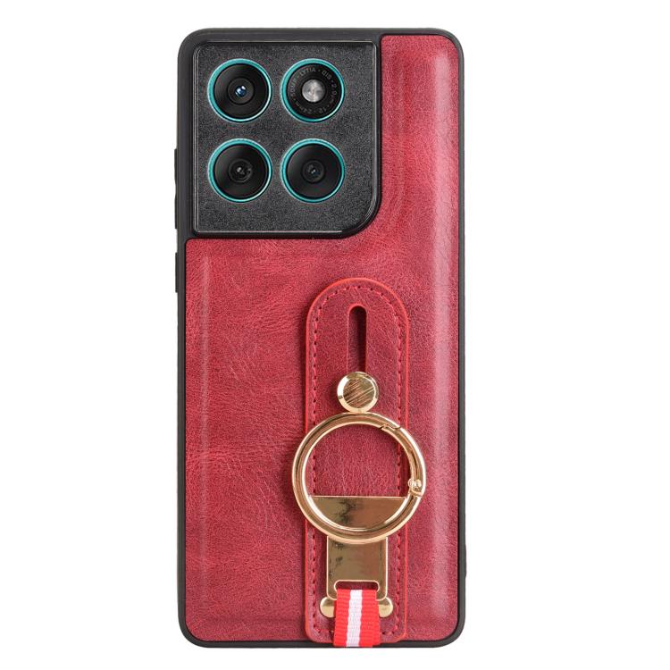 For Motorola Edge 60 Fusion Wristband Leather Back Phone Case