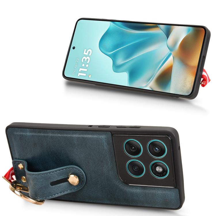 For Motorola Edge 60 Fusion Wristband Leather Back Phone Case