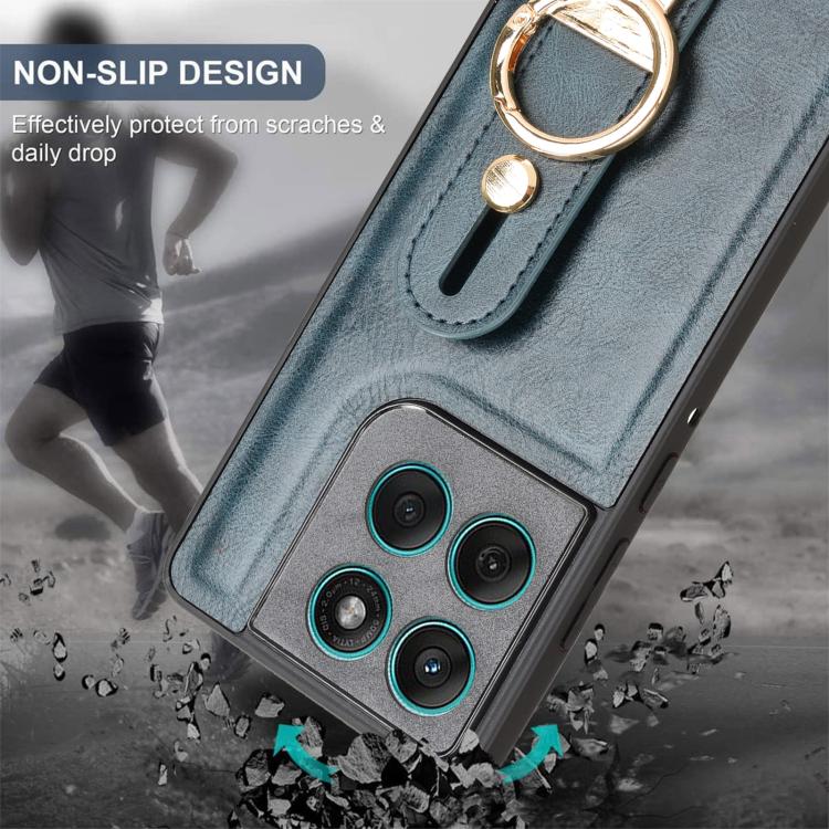 For Motorola Edge 60 Fusion Wristband Leather Back Phone Case