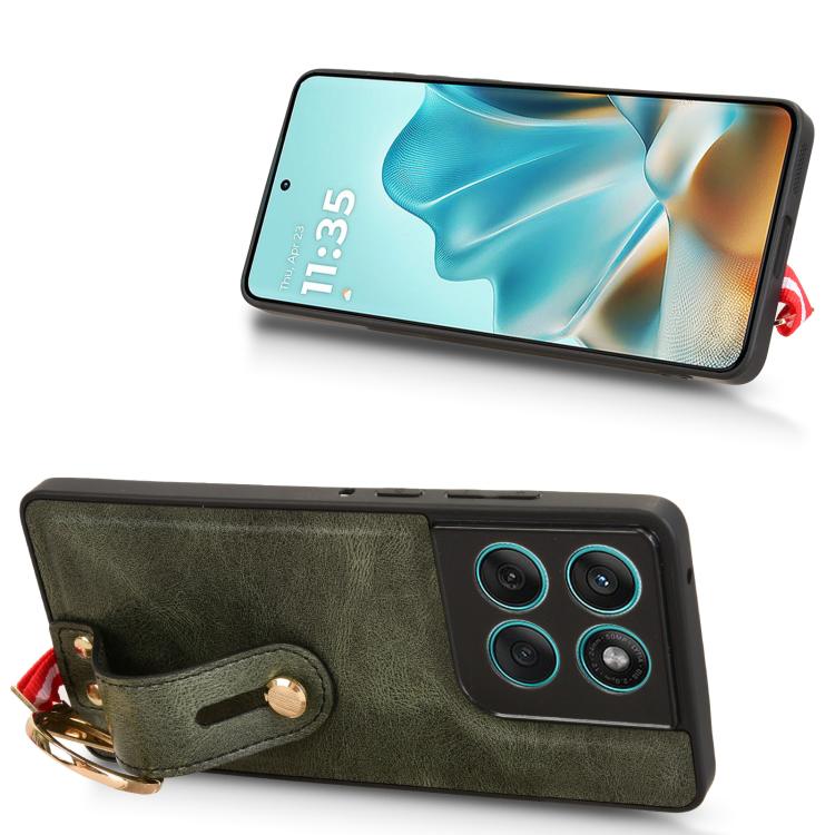 For Motorola Edge 60 Fusion Wristband Leather Back Phone Case