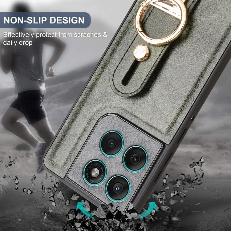 For Motorola Edge 60 Fusion Wristband Leather Back Phone Case