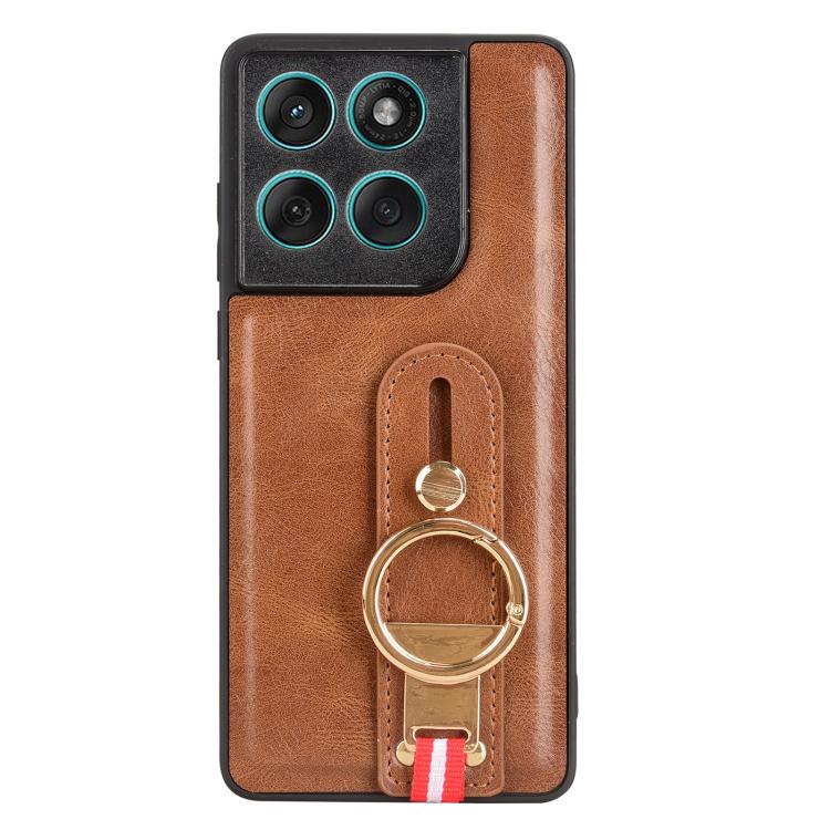 For Motorola Edge 60 Fusion Wristband Leather Back Phone Case