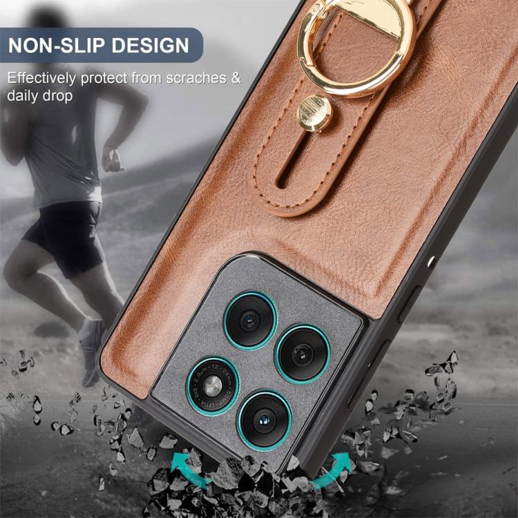 For Motorola Edge 60 Fusion Wristband Leather Back Phone Case