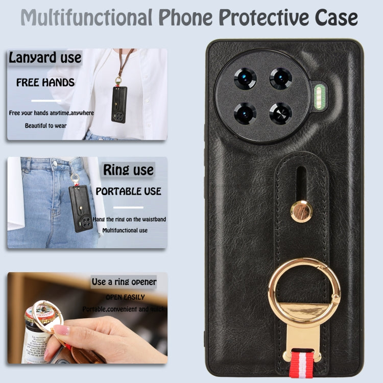 For Tecno Spark 20 Pro+ 5G Wristband Leather Back Phone Case