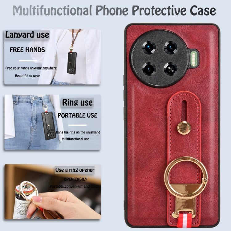 For Tecno Spark 20 Pro+ 5G Wristband Leather Back Phone Case