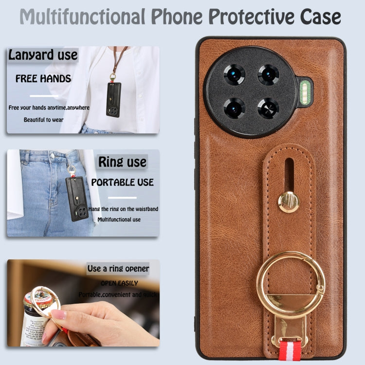 For Tecno Spark 20 Pro+ 5G Wristband Leather Back Phone Case