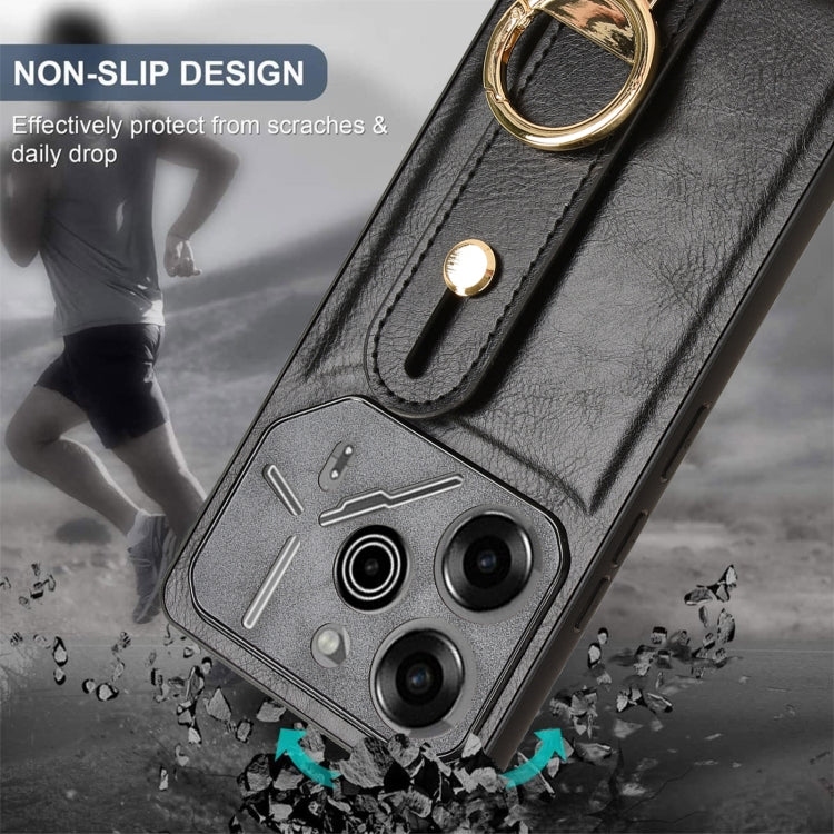 For Tecno Pova 6 Pro 5G Wristband Leather Back Phone Case