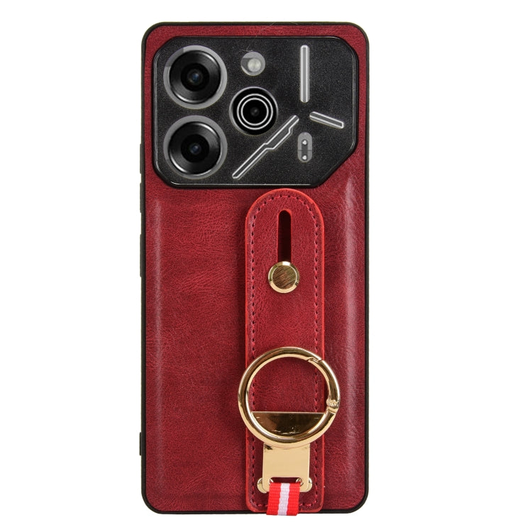 For Tecno Pova 6 Pro 5G Wristband Leather Back Phone Case