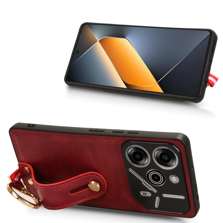 For Tecno Pova 6 Pro 5G Wristband Leather Back Phone Case