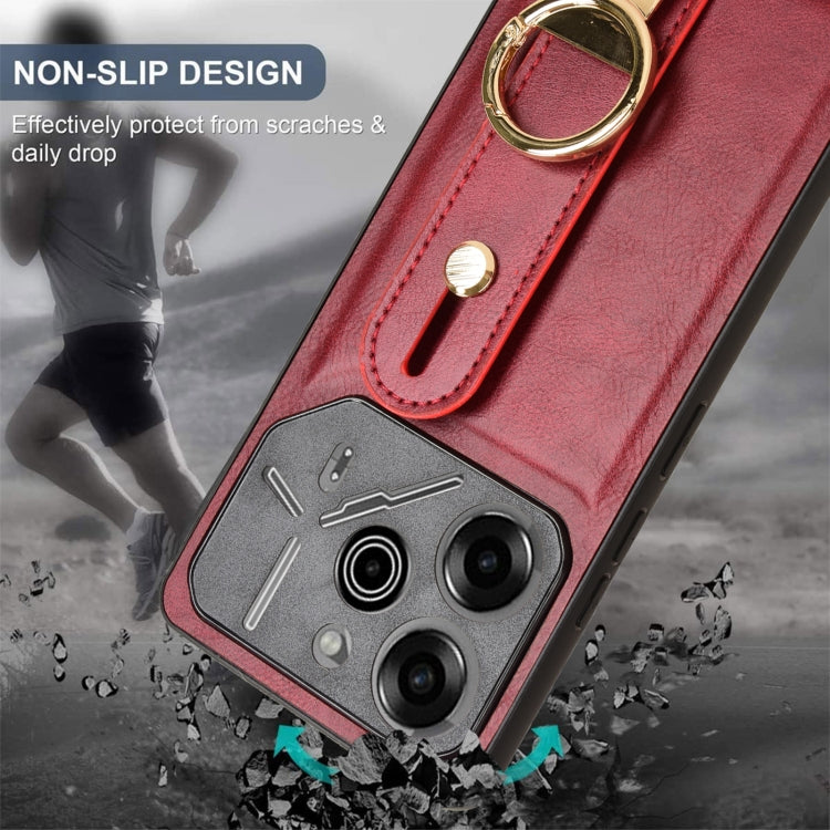 For Tecno Pova 6 Pro 5G Wristband Leather Back Phone Case
