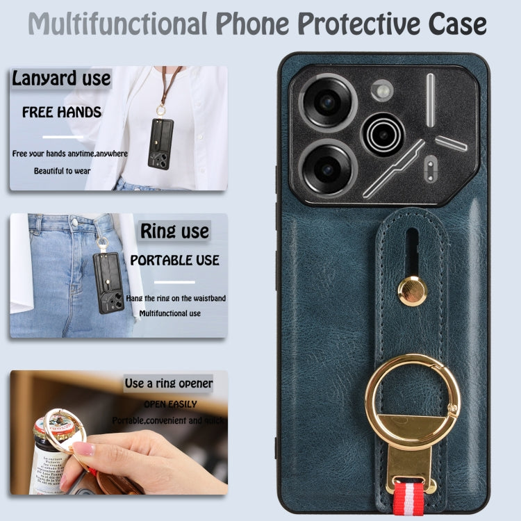 For Tecno Pova 6 Pro 5G Wristband Leather Back Phone Case