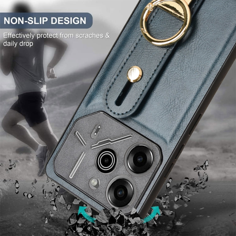 For Tecno Pova 6 Pro 5G Wristband Leather Back Phone Case
