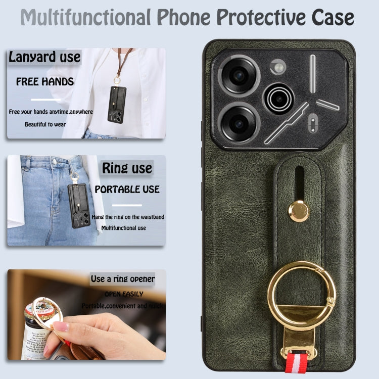 For Tecno Pova 6 Pro 5G Wristband Leather Back Phone Case